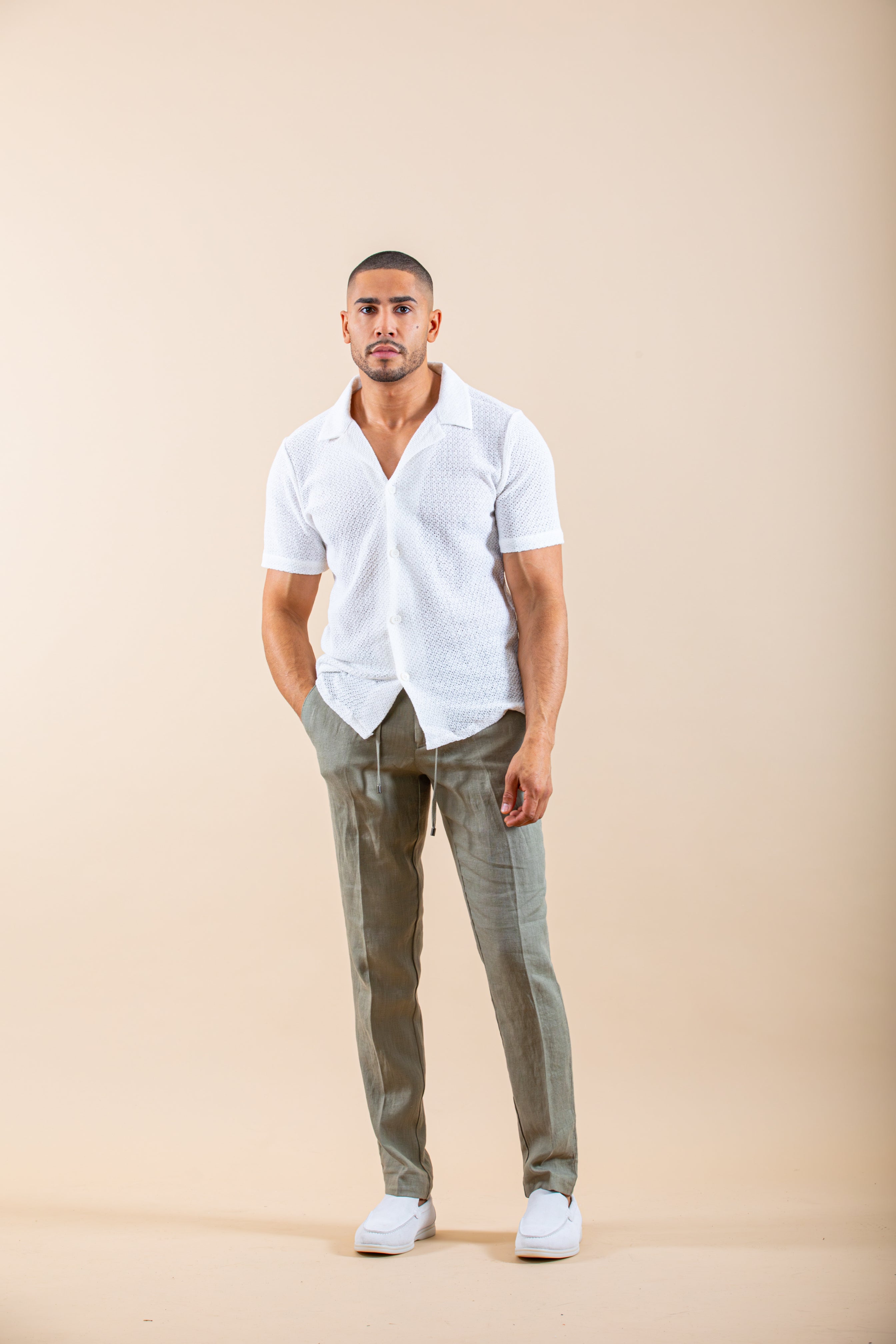Linnen Beach Overhemd Shortsleeve