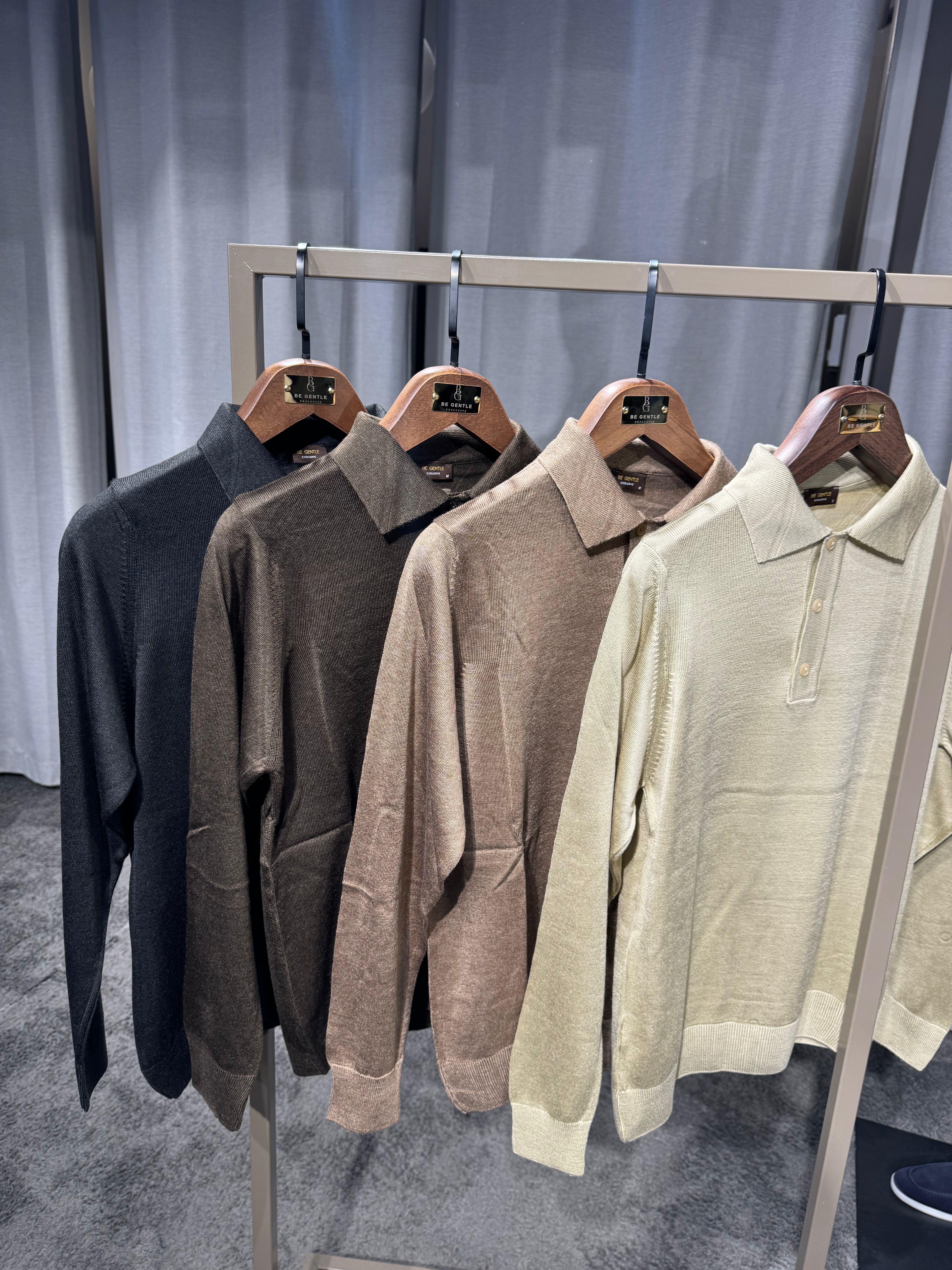 WOOL-Blend Glans Longsleeve Polo