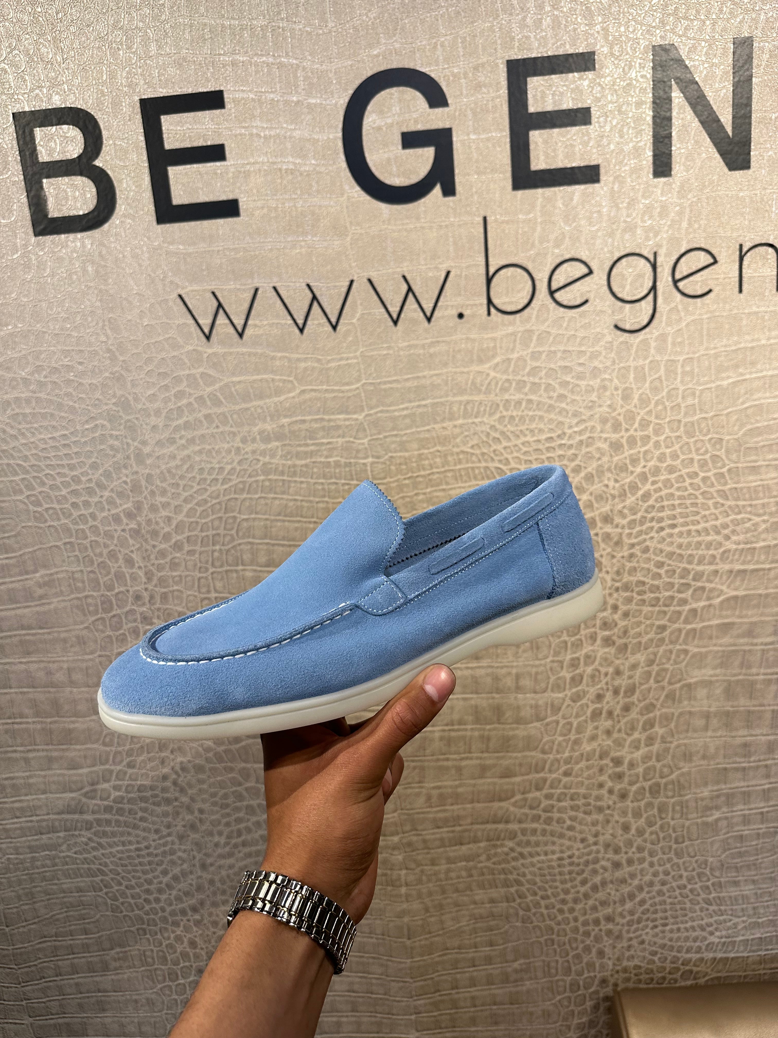 Slip-on Boat loafers - Sky Lichtblauw