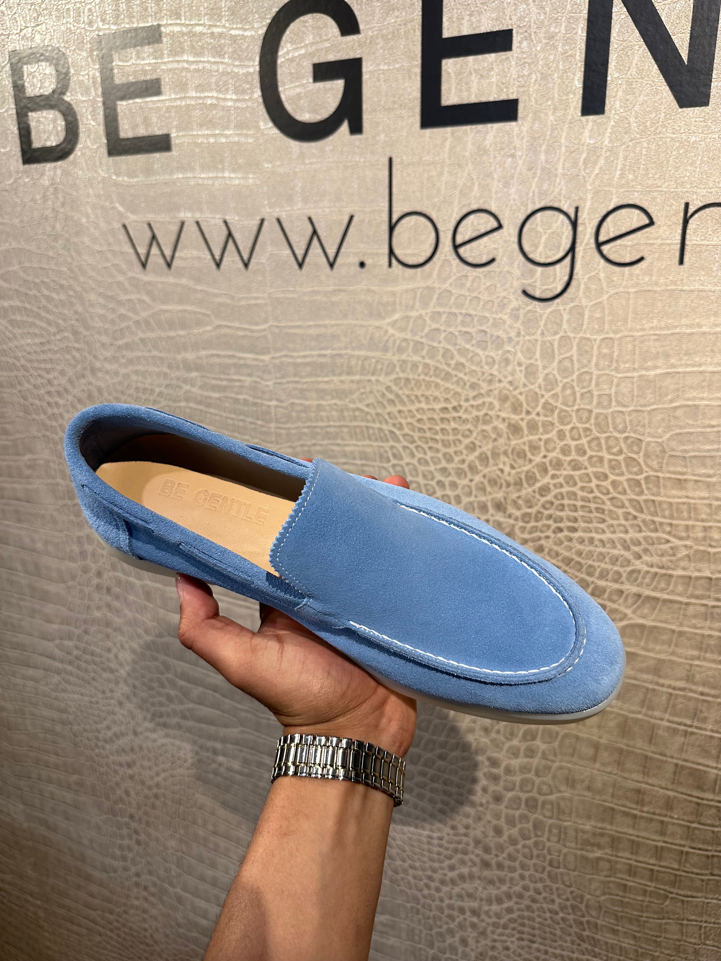 Slip-on Boat loafers - Sky Lichtblauw